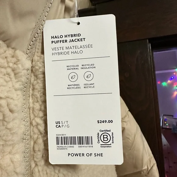 Athleta NWT Halo Hybrid Women's Puffer Jacket in Sahara - Picture 2 of 5